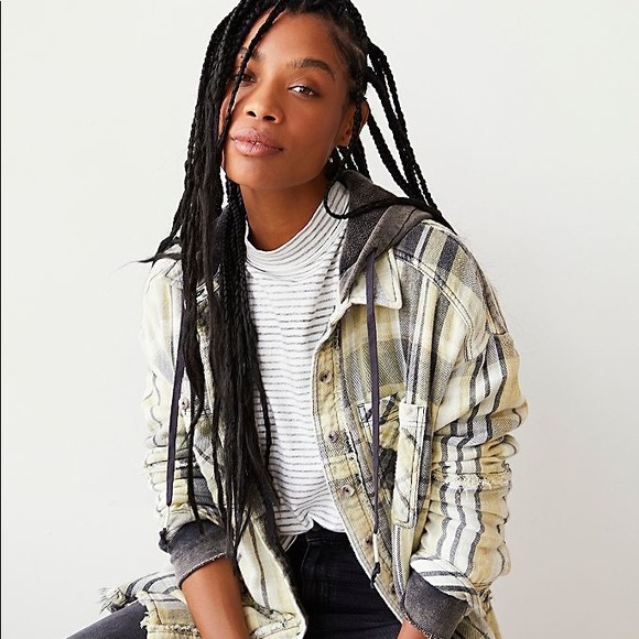 NWOT XS Free People Calico Basin Plaid Buttondown - Picture 4 of 13